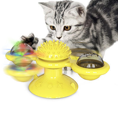 Cat Rotating Windmill Multi-Function Toys Itch Scratching Device Teeth Shining Toy 723072187006