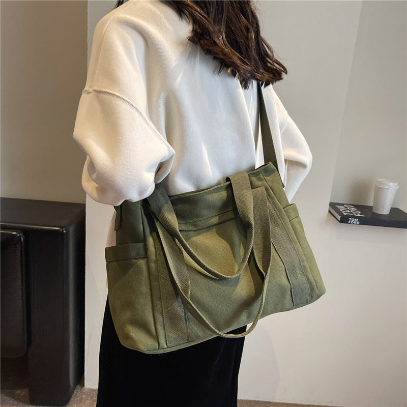 Large Capacity Shoulder Canvas Solid Color Bag For Women 72dca710 ee6f 4f75 ad7f eee3ec72f7f2