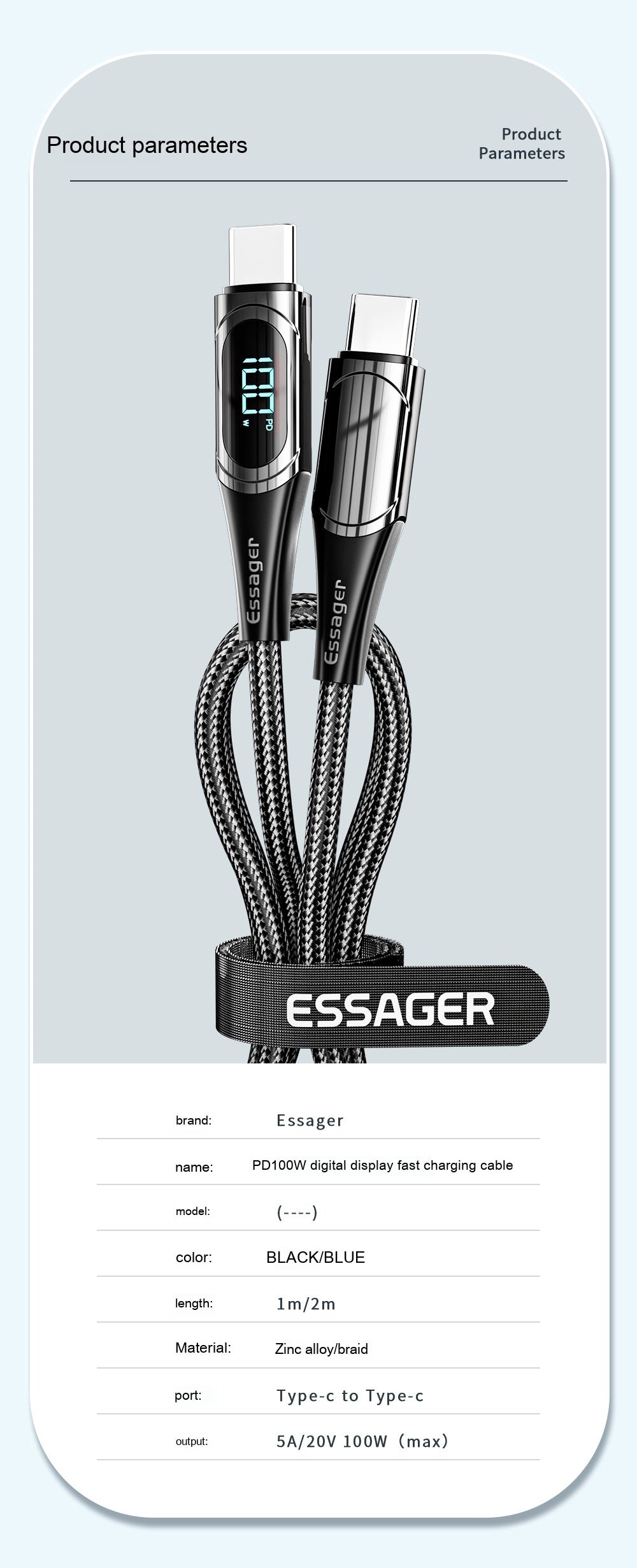Fast Charge 100W Dual Type-c Super Fast Charge Data Cable - 图片 6