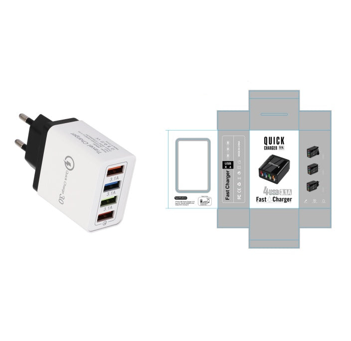 USB Charger Quick Charge 3.0 4 Phone Adapter For Tablet Portable Wall Mobile Charger Fast Charger - 图片 16