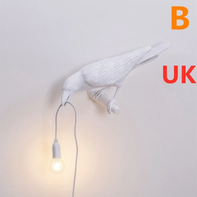 Creative Auspicious Bird Resin Wall Lamp Decoration 73710585121853