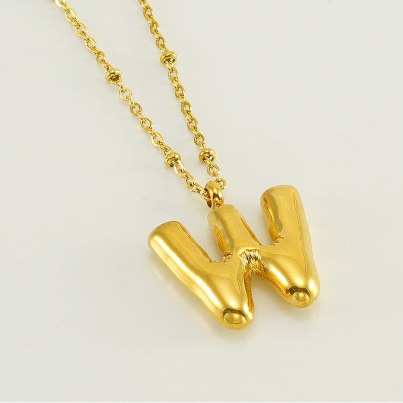 Women's Fashion Bubble Letter Pendant Letter Necklace 74331959 9507 4301 9866 e9316dff4c5c