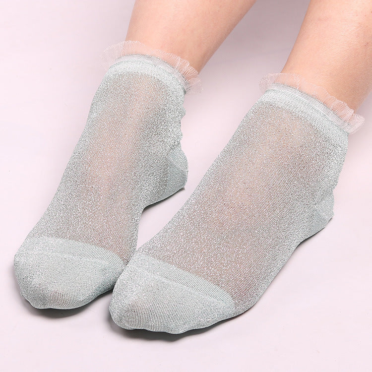 Ladies glitter lace socks 7442675029679