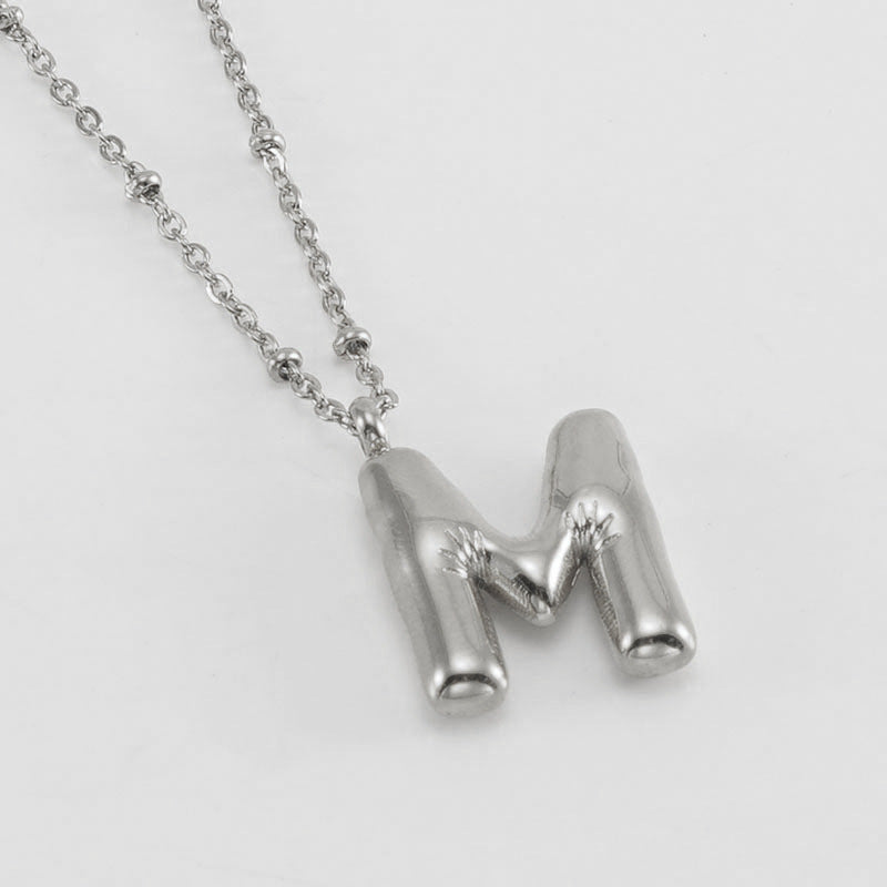 Women's Fashion Bubble Letter Pendant Letter Necklace 7458bc6e 3079 4363 8c8c a03c05d61cbc