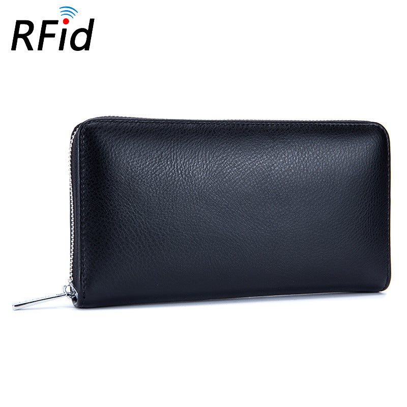Rfid Many Departments Men Wallet Cow Genuine Leather 36 Slots Card Holder Cell Phone Pocket Male Wallets Clutch Man Long Purs
