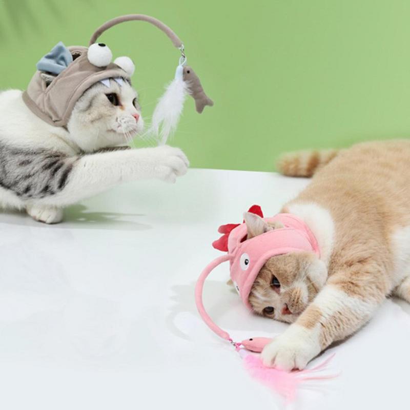 New Head Wearing Feather Funny Cat Stick Funny Cat Toy Stick Gray Big Eye Pet Toys Pet Products 753d9a68 c2ad 4478 ba7c 1d3e0
