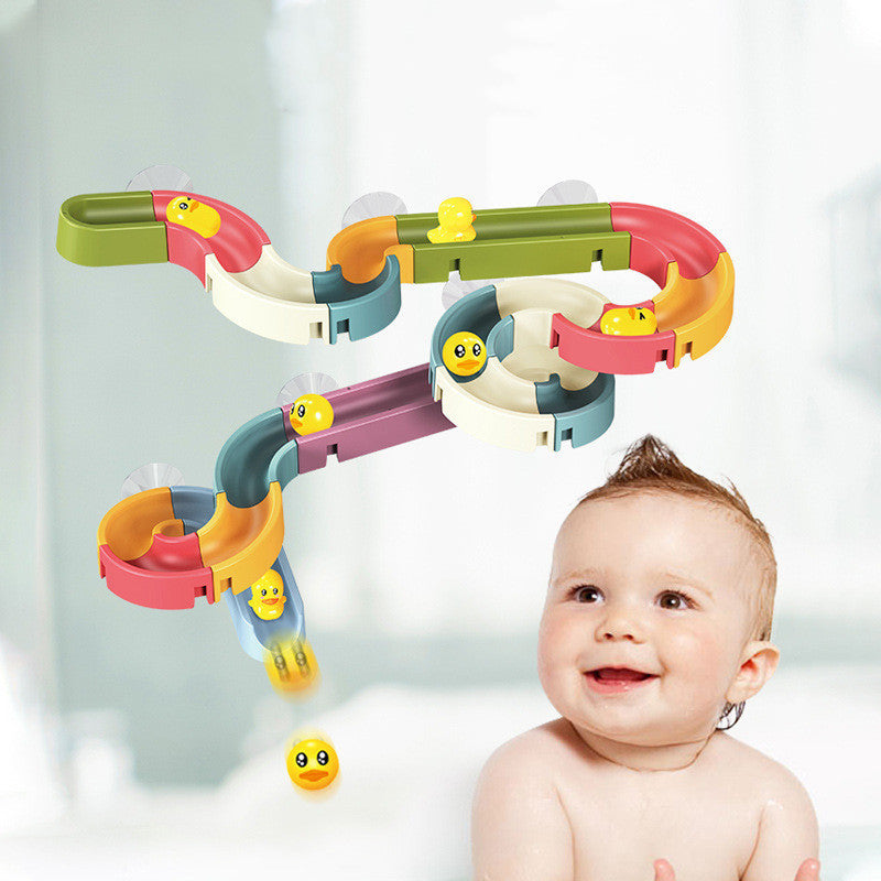 DIY Baby Bath Toys Wall Suction Cup Marble Race Run Track Bathroom Bathtub Kids Play Water Games Toy Set 759995eb dbf4 4e7c 9