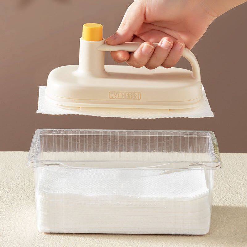 Kitchen Bathroom Toilet Cleaning Magic Brush Glass Wall Cleaning Bath Brush Handle Cleaning Rag Ceramic Window Slot Clean Bru