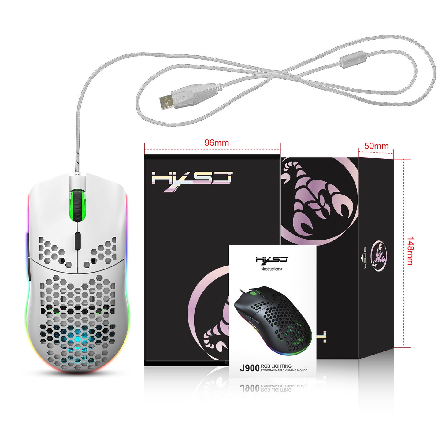 Lightweight Honeycomb Shell Hole Game Wired Mouse - 图片 10