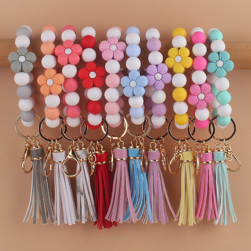 Cartoon Silicone Flower Bracelet Keychain 76284b99 7f0e 4de7 a3dc 1933a18535f1
