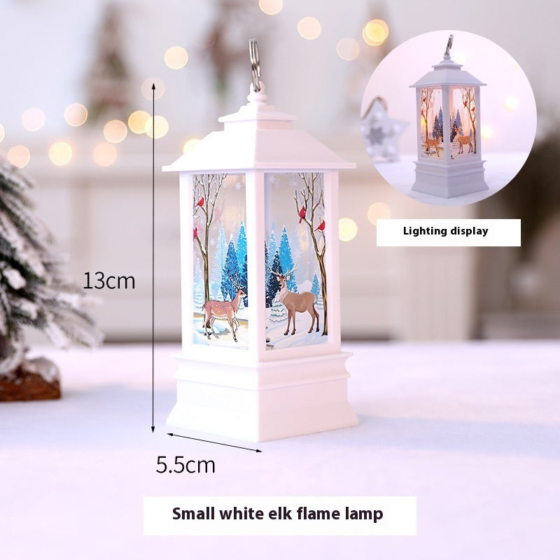 Christmas Portable Oil Lamp Santa Claus LED Night Lights Battery Powered Indoor Outdoor Hanging Lanterns Festive Party Decora