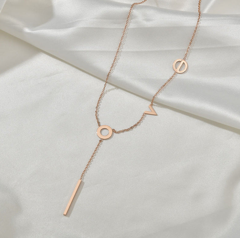 Ladies LOVE clavicle chain 7691576680907