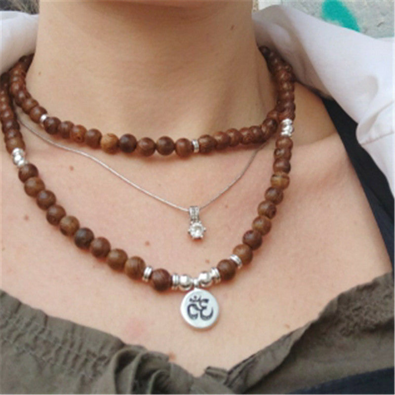 108 wooden beads bracelet necklace - HD Wireless Product #2