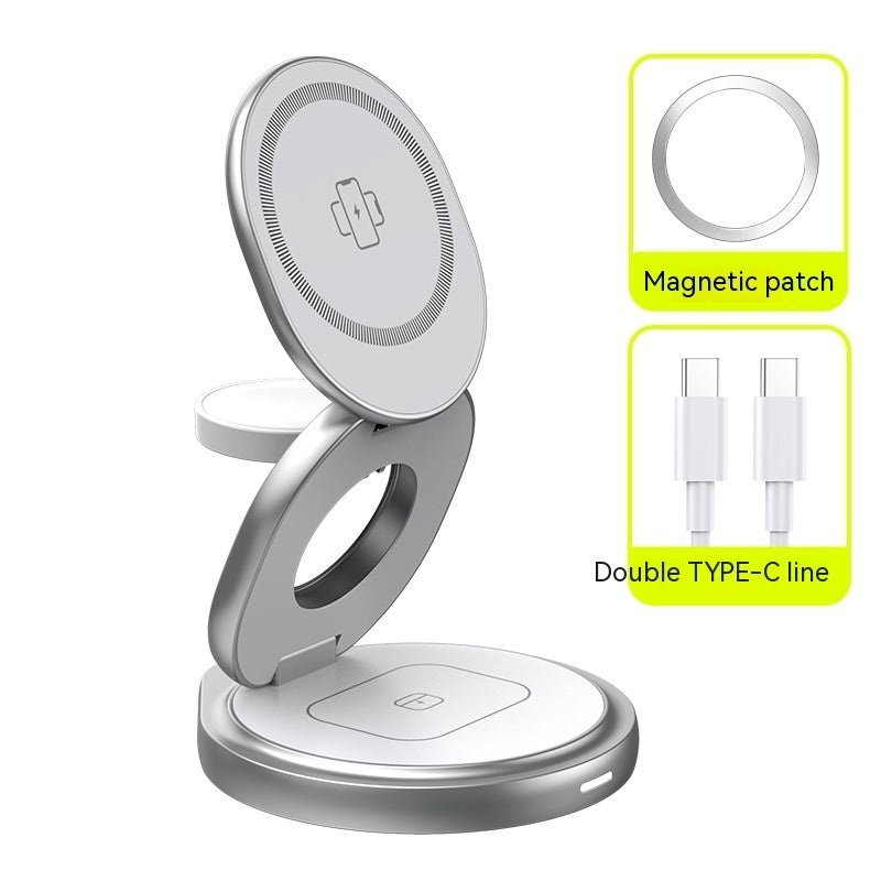 3-in-1 Wireless Charger Magnetic Folding Stand - 图片 7