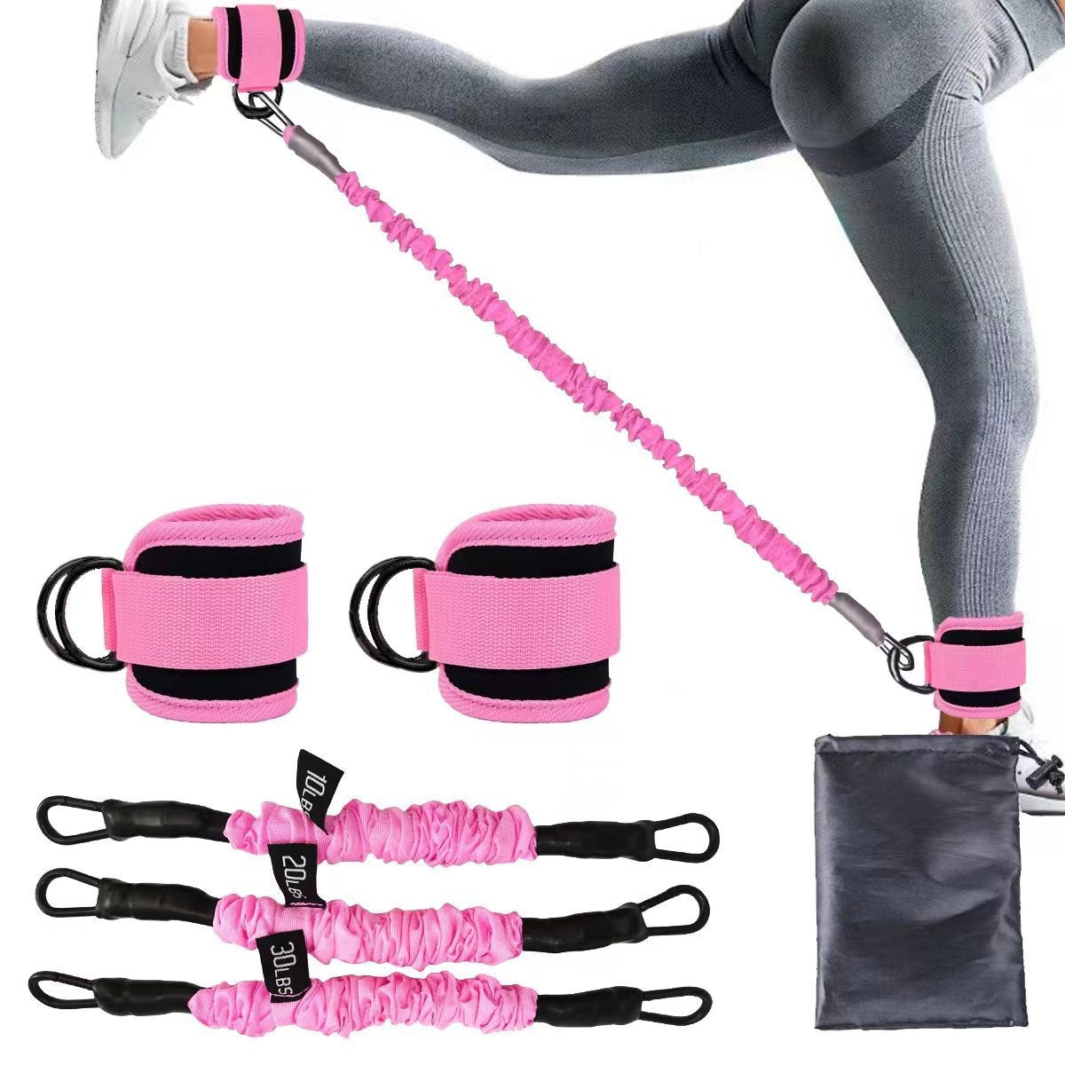 Ankle Strap Resistance Bands Hip Leg Strength Pull Rope Fitness Elastic Training Home Yoga Pilate Crossfit Workout Gym Equipm