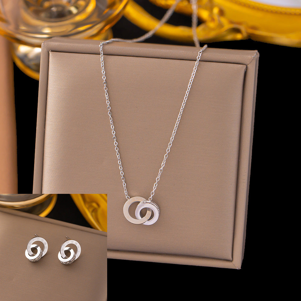 Stainless Steel Necklace Earrings Women's Jewelry Suit 77fdf281 1773 4002 ab28 10da26cc5cd7