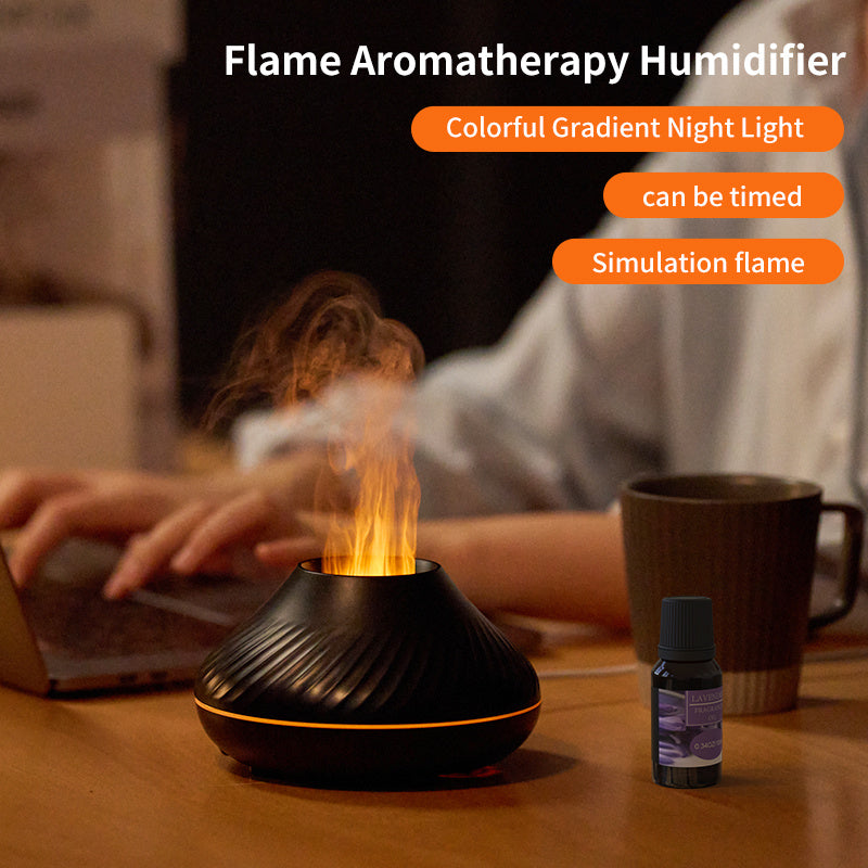Newest RGB Flame Aroma Diffuser 130Ml 3d Colorful Flame Humidifier Fire Volcano Diffuser Flame 786b994b 736a 4f88 977d 0e7a64