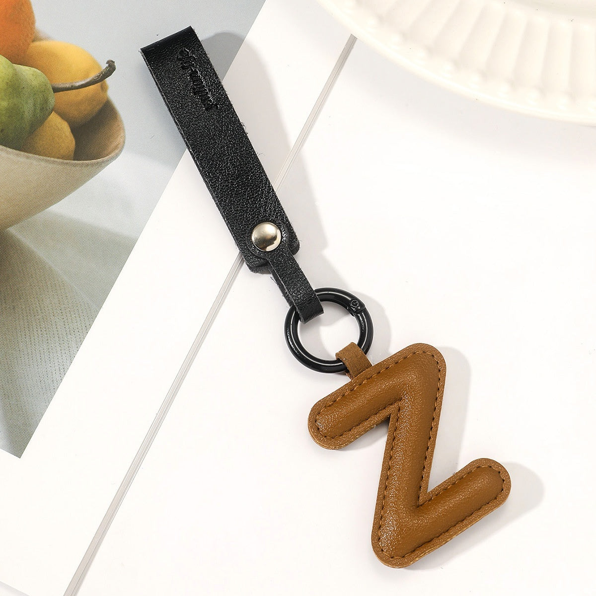Fashion All-Match 26 Full Letter Leather Key Chain Pendant 7be07513 90f0 4d3d 8989 0ffec5fbadfc