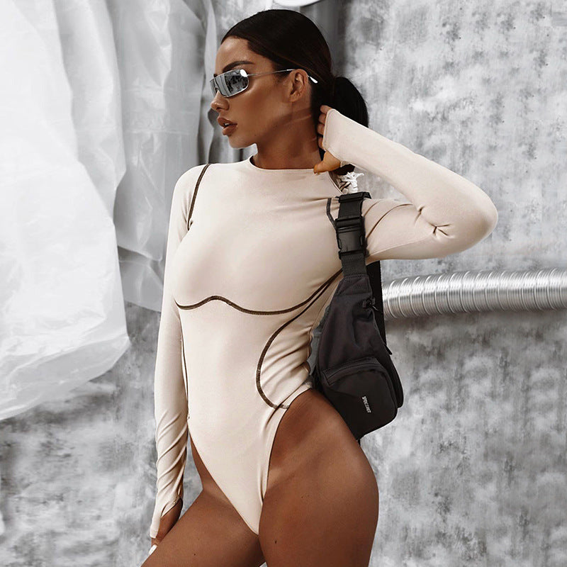 New Style Long-sleeved Round Neck Seamless One-piece Women 7c6f56c1 eb04 45db 8972 82151993ebc3