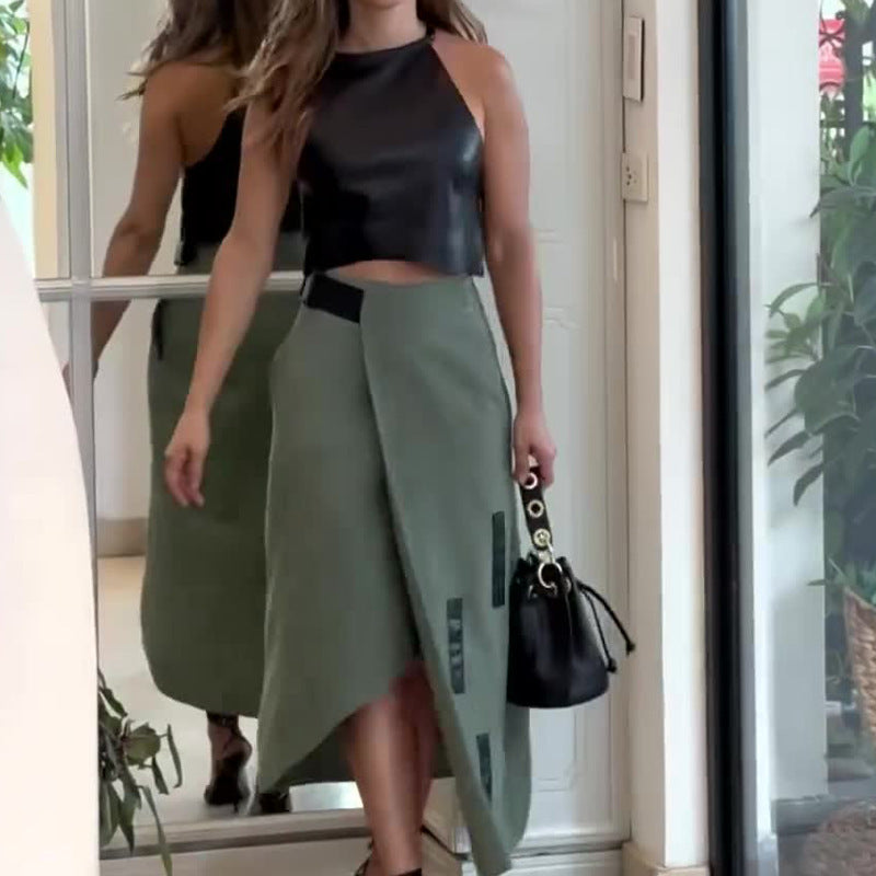 Summer New Fashion Halter Short Dress Fashionable Skirt Two-piece Set 7c711019 c423 4bb3 935c 3cc47ca9c12b