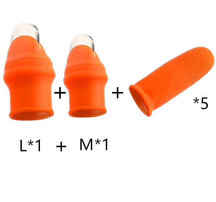 Silicone Thumb Knife Finger Protector Gears Cutting Vegetable Harvesting Knife Pinching Plant Blade Scissors Garden Gloves 7f