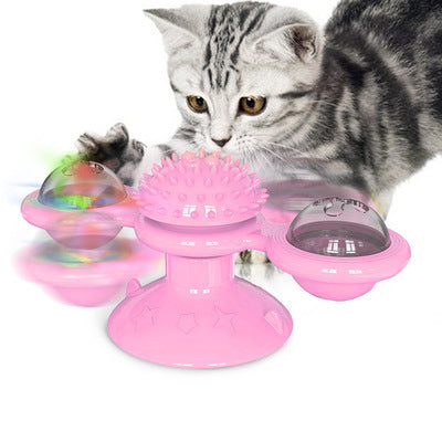 Cat Rotating Windmill Multi-Function Toys Itch Scratching Device Teeth Shining Toy 8000848766853