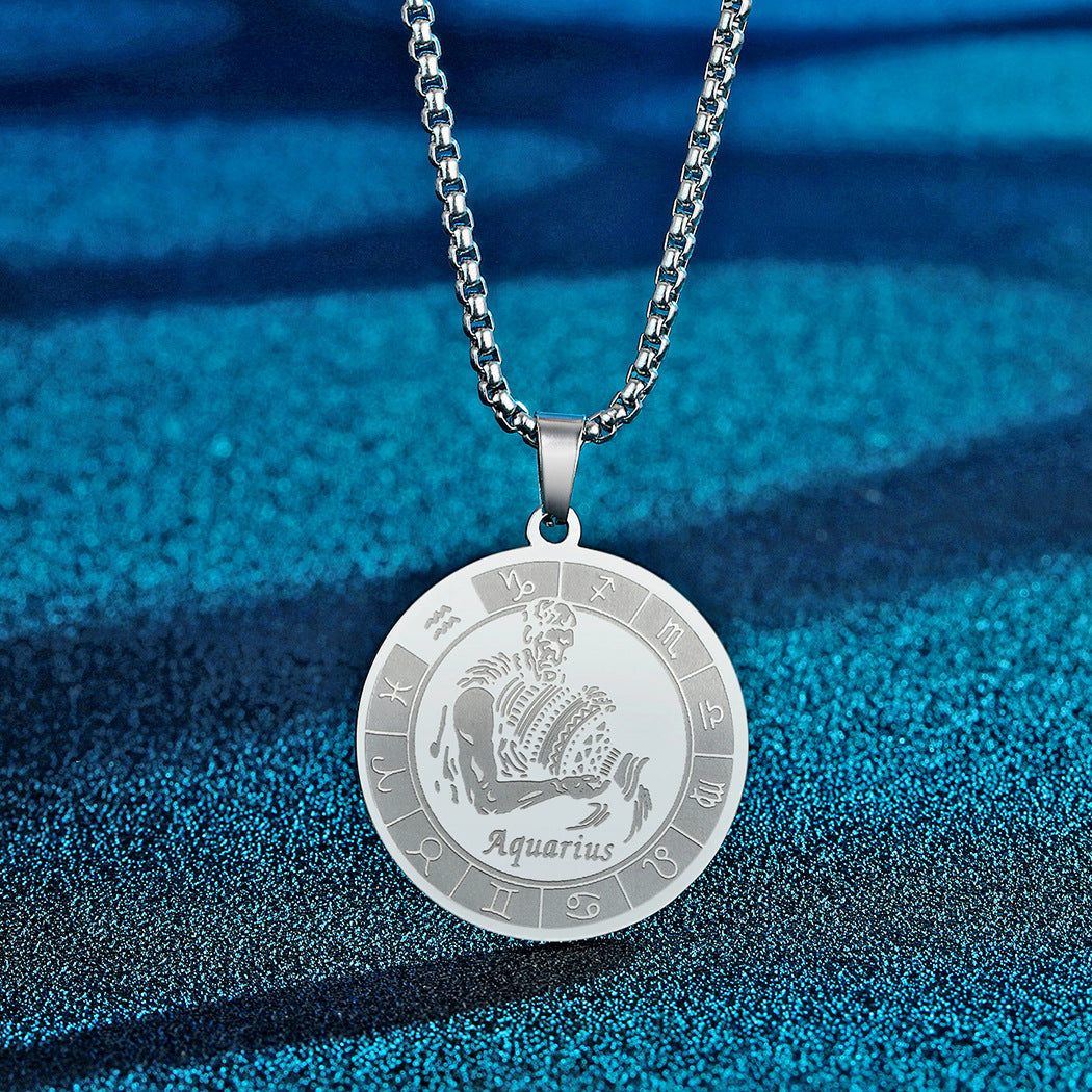 Stainless Steel Constellation Pendant Necklace Gold Medal Necklace 804f5733 0ca5 4ffd 9709 a14c4909adaf