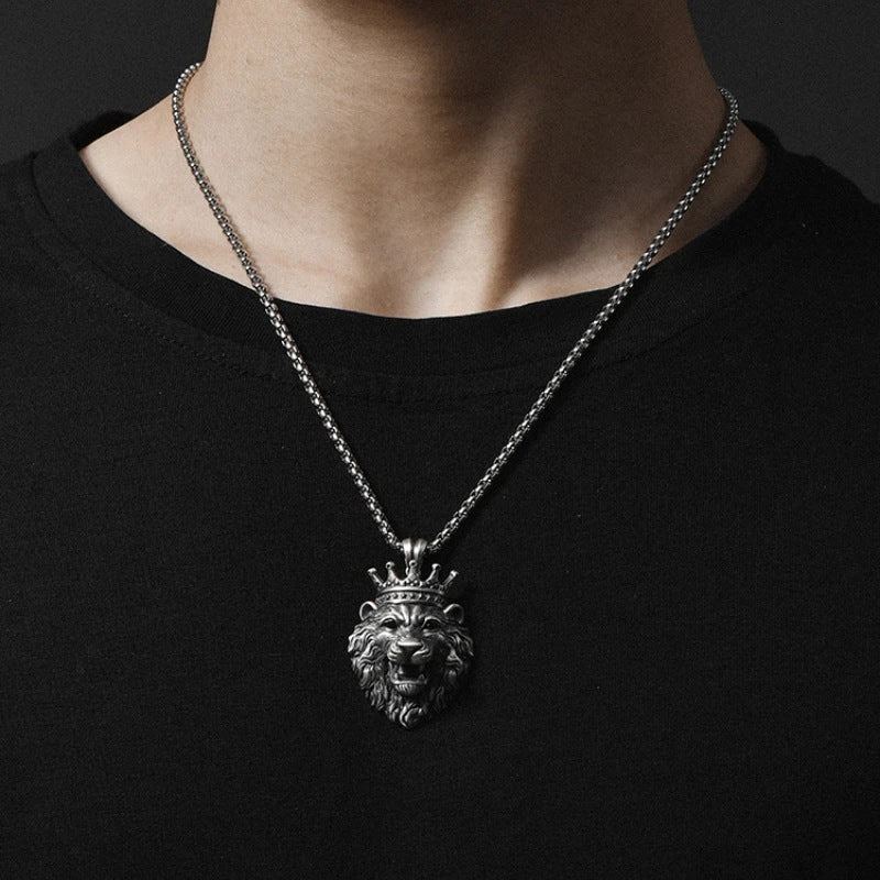 Crown Lion's Head Pendant Necklace 8073b6a3 aefa 4303 9c92 9d870869cc19