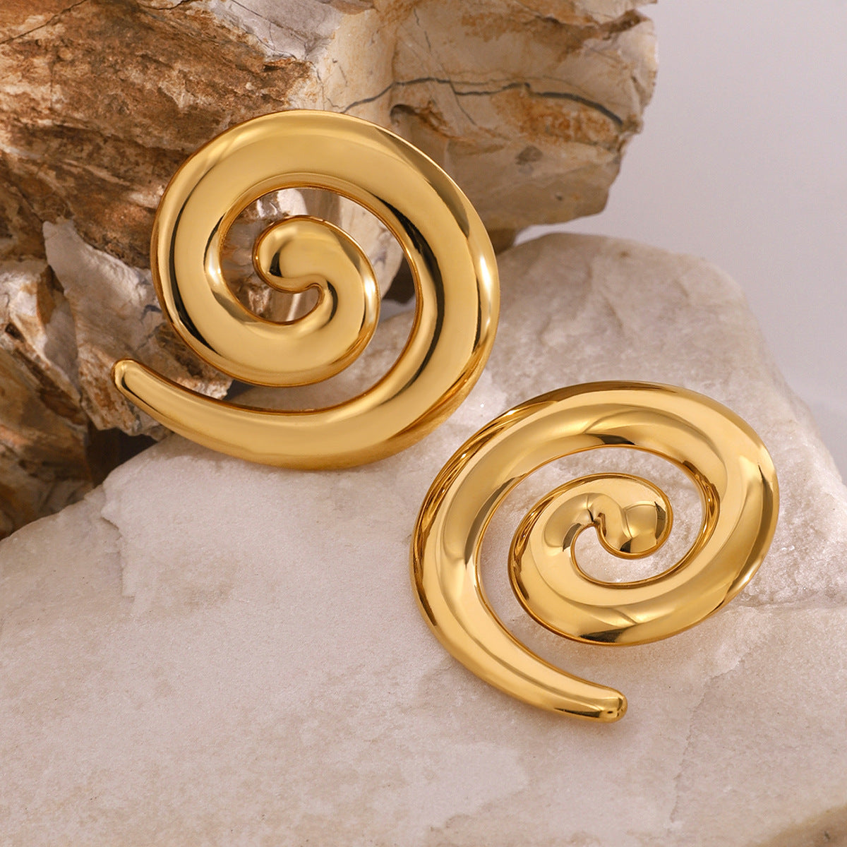 Stainless Steel Plated 18k Gold Threaded Earrings 82332894 0c10 44c9 b52c e712caa55963