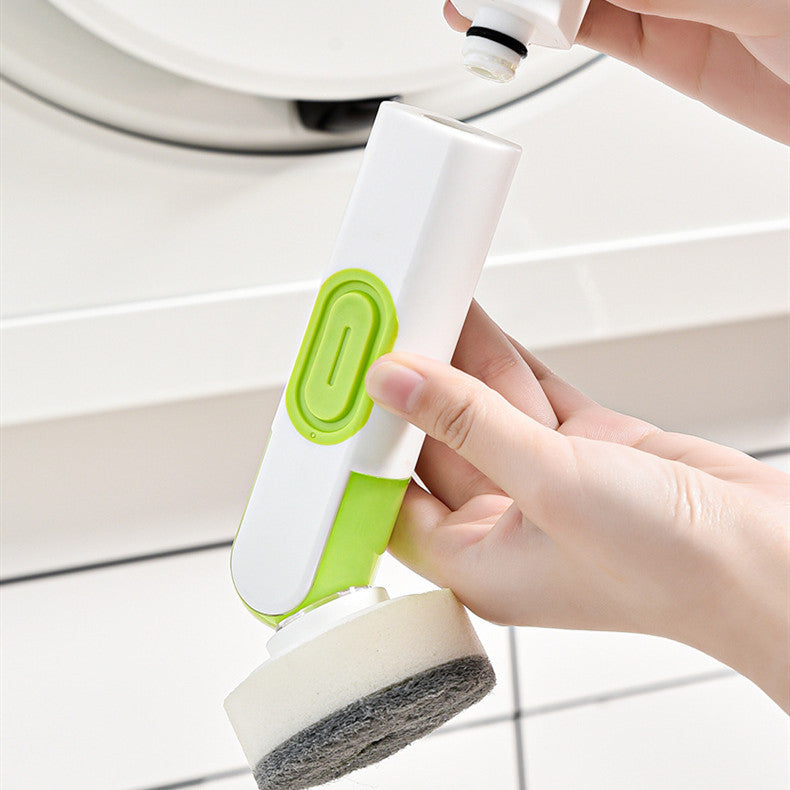Multi-Functional Long-Handle Liquid-Filled Cleaning Brush Washing Up Brushes With Liquid Dispenser Two Replacement Heads For