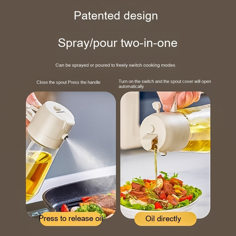 470ML Olive Oil Sprayer Dispenser For Cooking BBQ 2 In 1 Glass Oil Vinegar Soy Sauce Spray Kitchen Oil Bottle For Air Fryer - HD Wireless Product #5