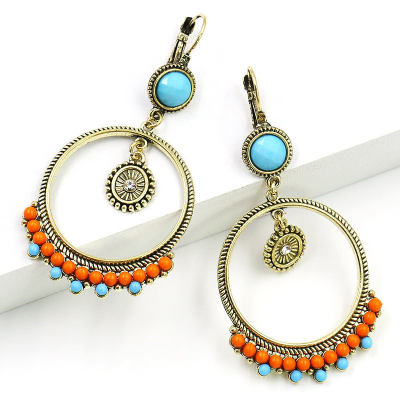 Fashion round wooden bead earrings 8344506571808
