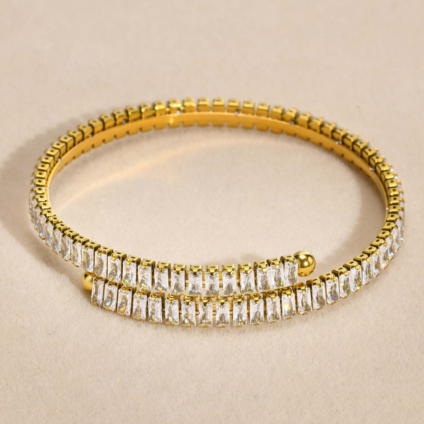 Women's Fashion Simple Square Zircon Stainless Steel Bracelet 836cfab2 7a47 4251 983d 145d4bdf9448