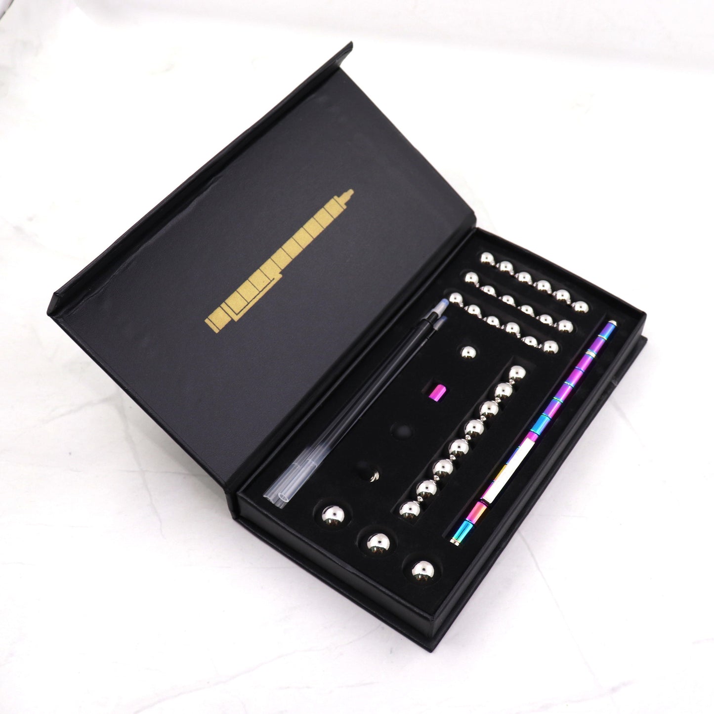 Stress Reducer Relief Toys Gift Box funny black golden kits Fidget magnetic polar pen with stylus ball pen - 图片 8