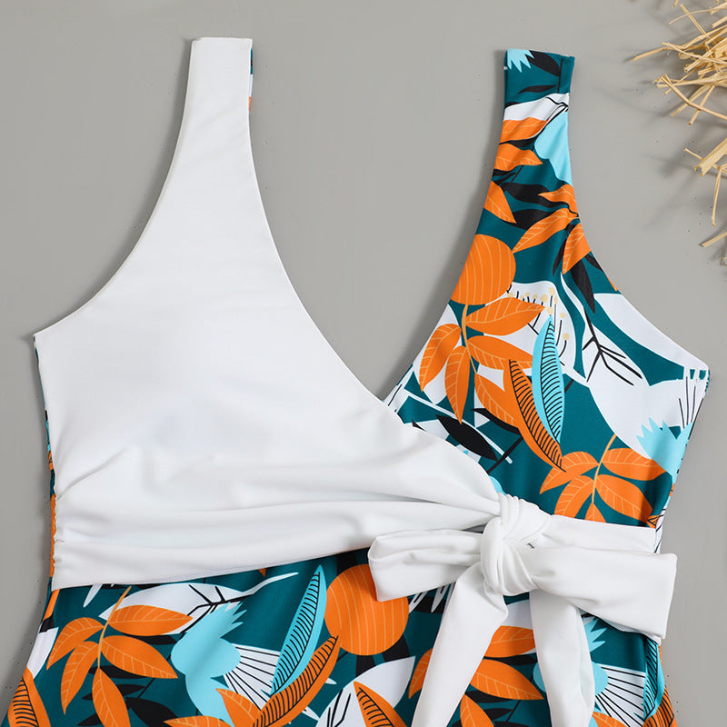 Women's High Waist Polyester Printed One-piece Bikini 84c1d4bd cce1 4e37 a03f 7eb5c5be0d3d