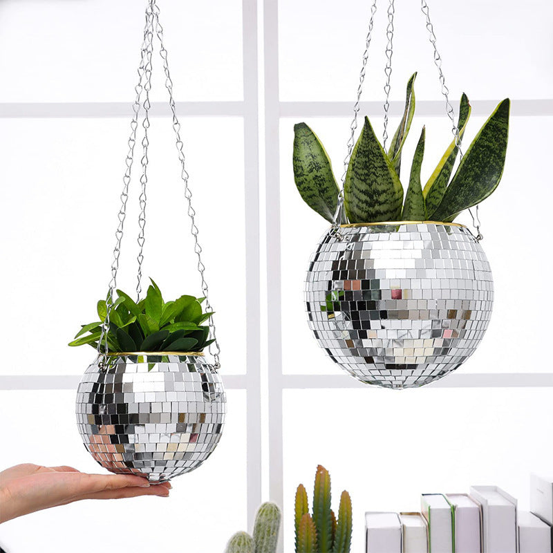 Cross-border Disco Ball Planter Hanging Mirror Spherical Plastic Flowerpot 851b923e a09c 462f 813c 2ca2a032c902