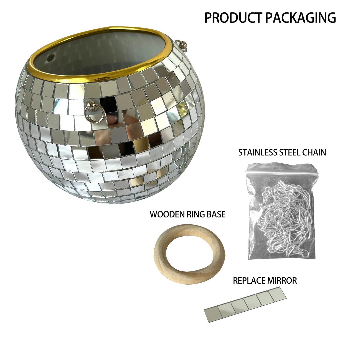 Cross-border Disco Ball Planter Hanging Mirror Spherical Plastic Flowerpot 8554d016 6805 4851 9209 9166c896ebf7