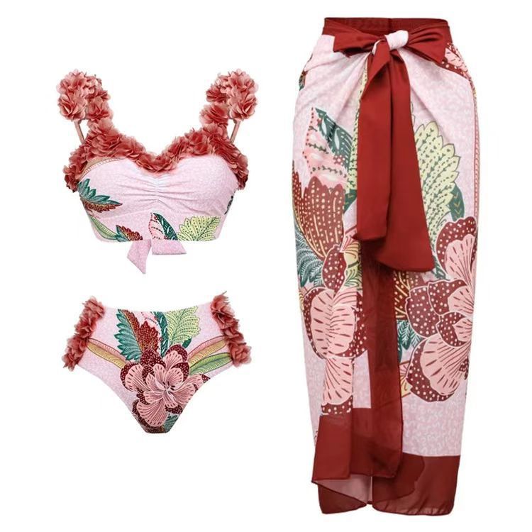 Siamese Conservative Covering Belly Thin Swimsuit French Retro One-piece Bikini 8603a48b d4d4 449d 9426 ff44e95f3071