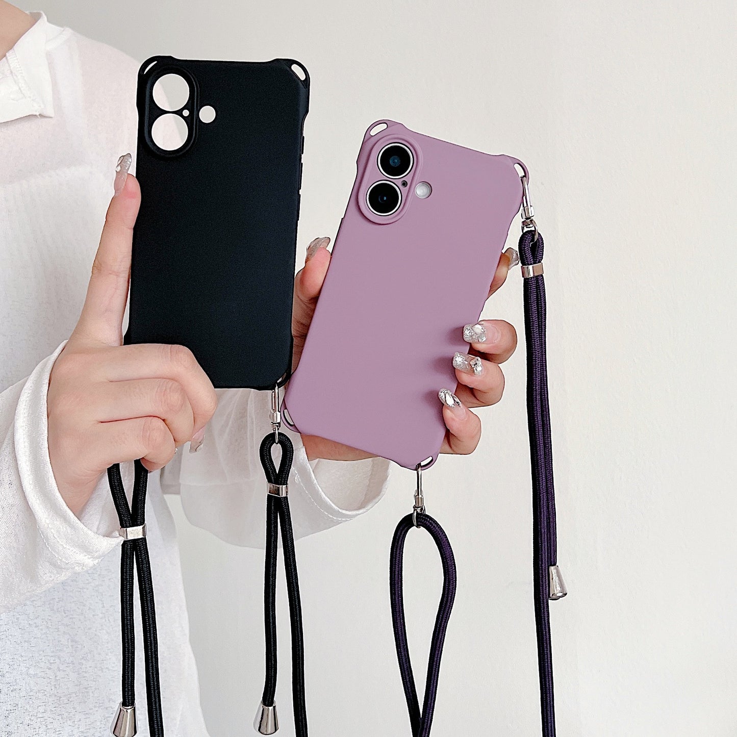 Four-corner Cross Lanyard Liquid Silicone Phone Case Soft Case - 图片 3