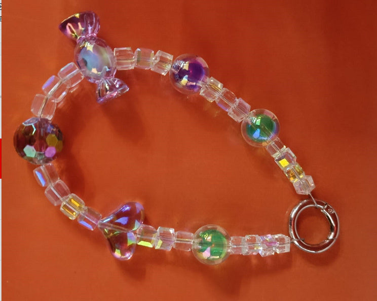 Bow Luminous Colorful Acrylic Beads Mobile Phone Charm Keychain 870a82ed 137b 44da 8e66 b2285f575a0e