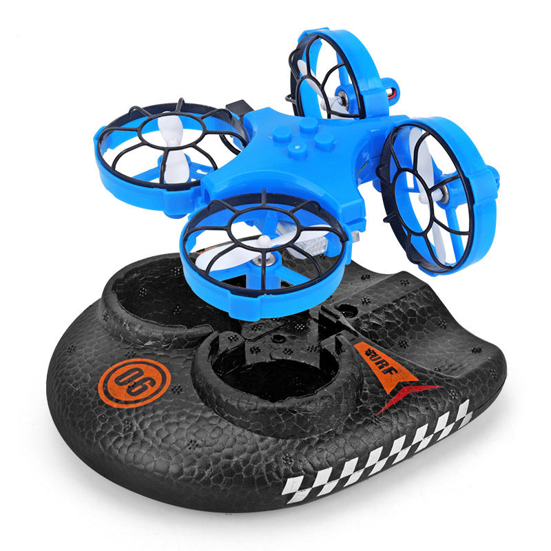 RC Boat Water Land And Air Four-Axis Hovercraft Three-in-one Multi-function Toy One-button Tumbling Mini Drone 871153252791