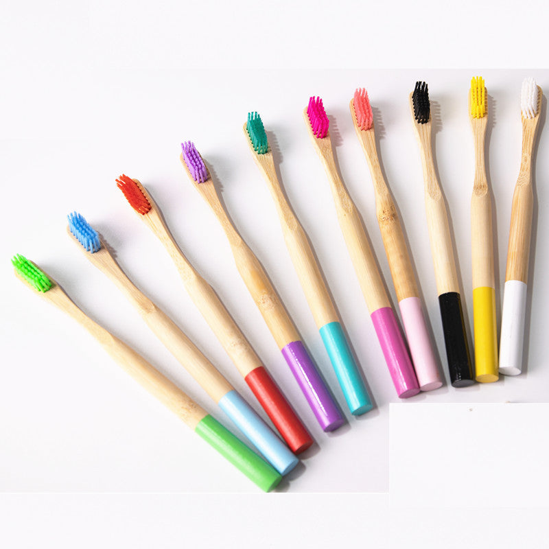 Natural bamboo handle round bamboo toothbrush 87262103147