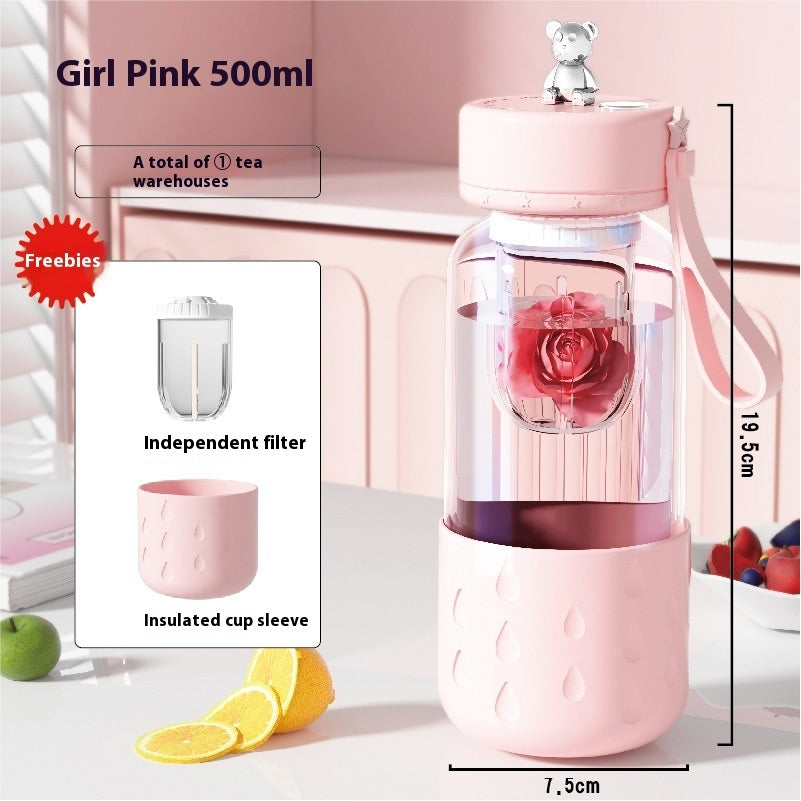 Tea Water Separation Magnetic Glass Water Cup Sealed Without Leakage Glass Tea Water Cup Infuser Tumbler Drinkware Water Bott
