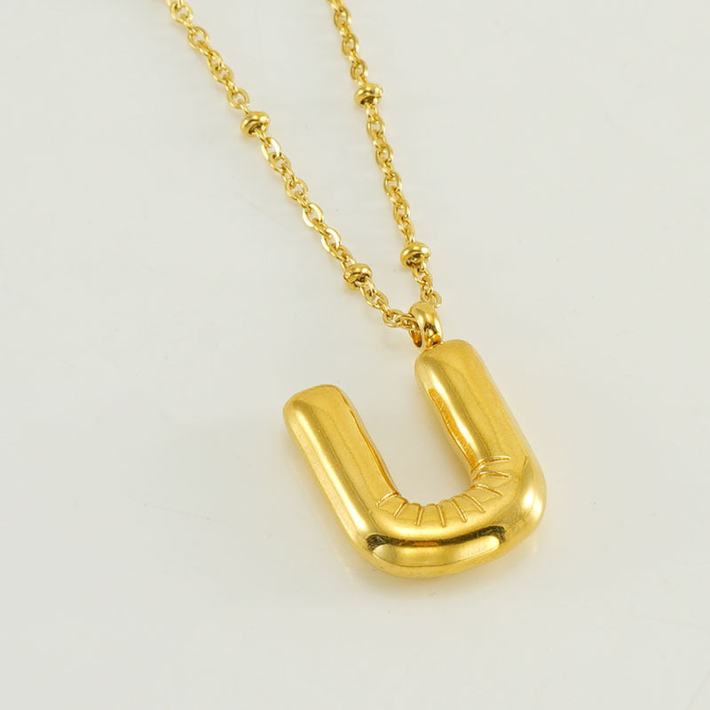 Women's Fashion Bubble Letter Pendant Letter Necklace 8759a8c9 6e4b 4709 9cdc c80e74bbbe27