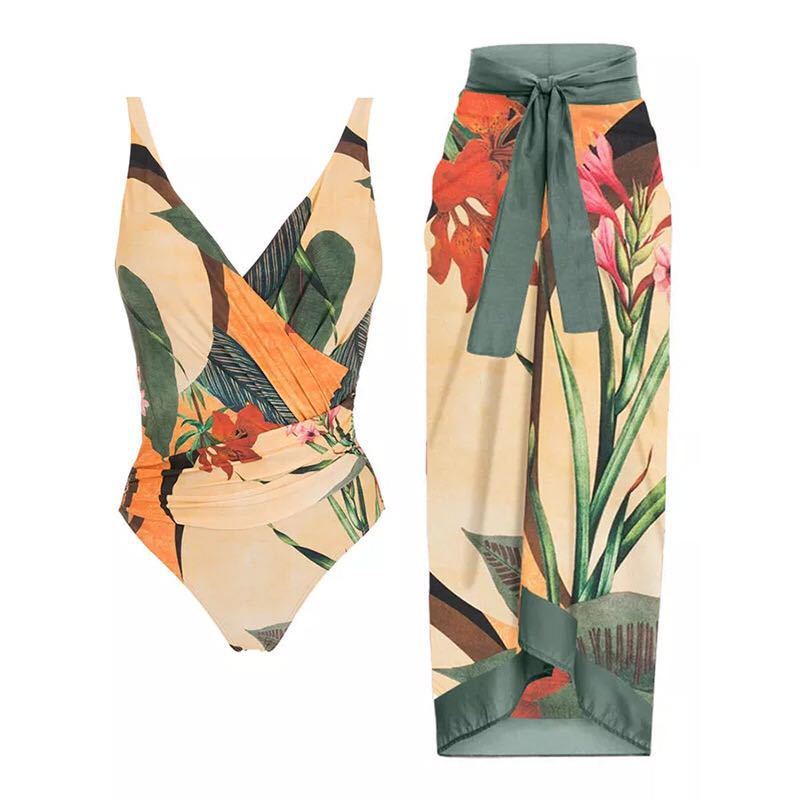 Siamese Conservative Covering Belly Thin Swimsuit French Retro One-piece Bikini 876c9a29 32c4 4e0a bdd3 d9a628f0824e
