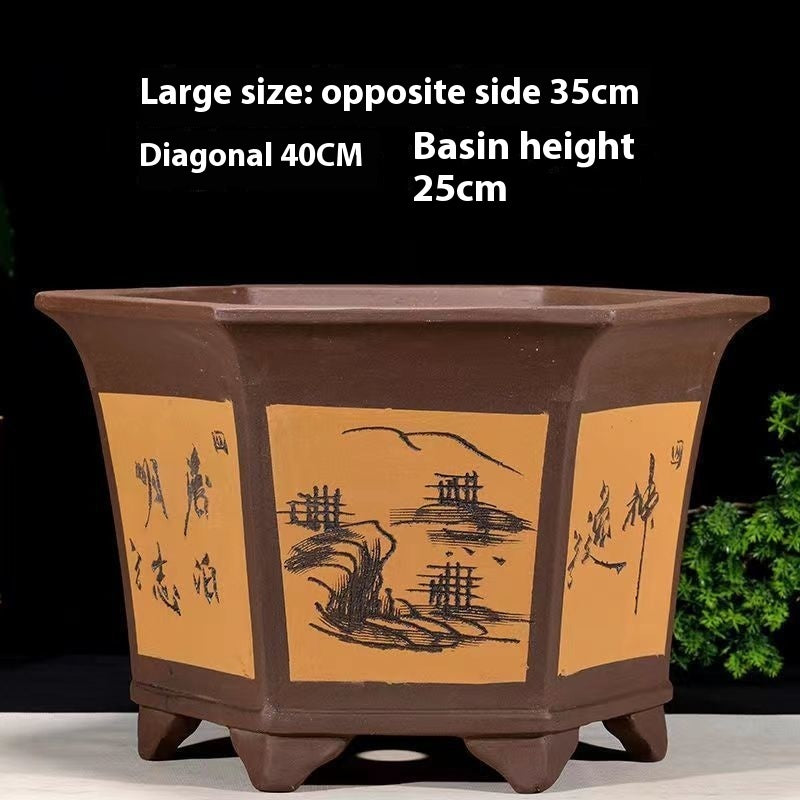 Purple Sand Flowerpot Breathable Bonsai Pot Orchid Pots Banyan Potted Green Radish 87ba8256 3527 45b3 8679 0b5b07e2dd83