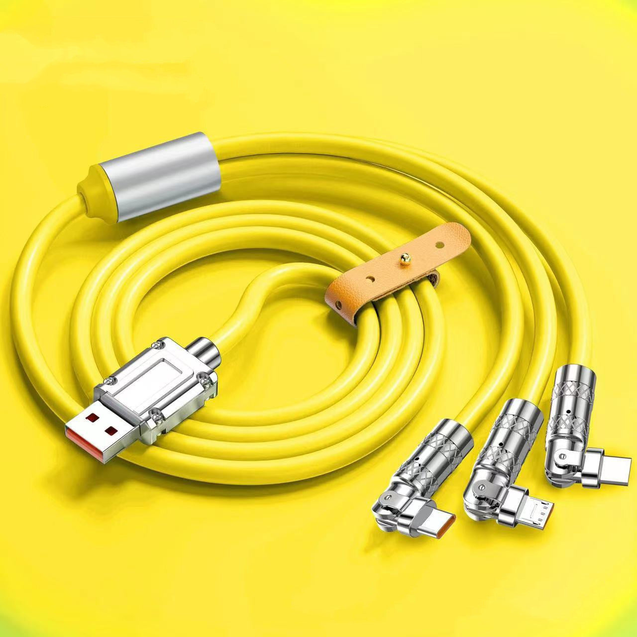 120W One-to-three Elbow Fast Charging Zinc Alloy Charging Cable 180 Degree Rotation - 图片 10