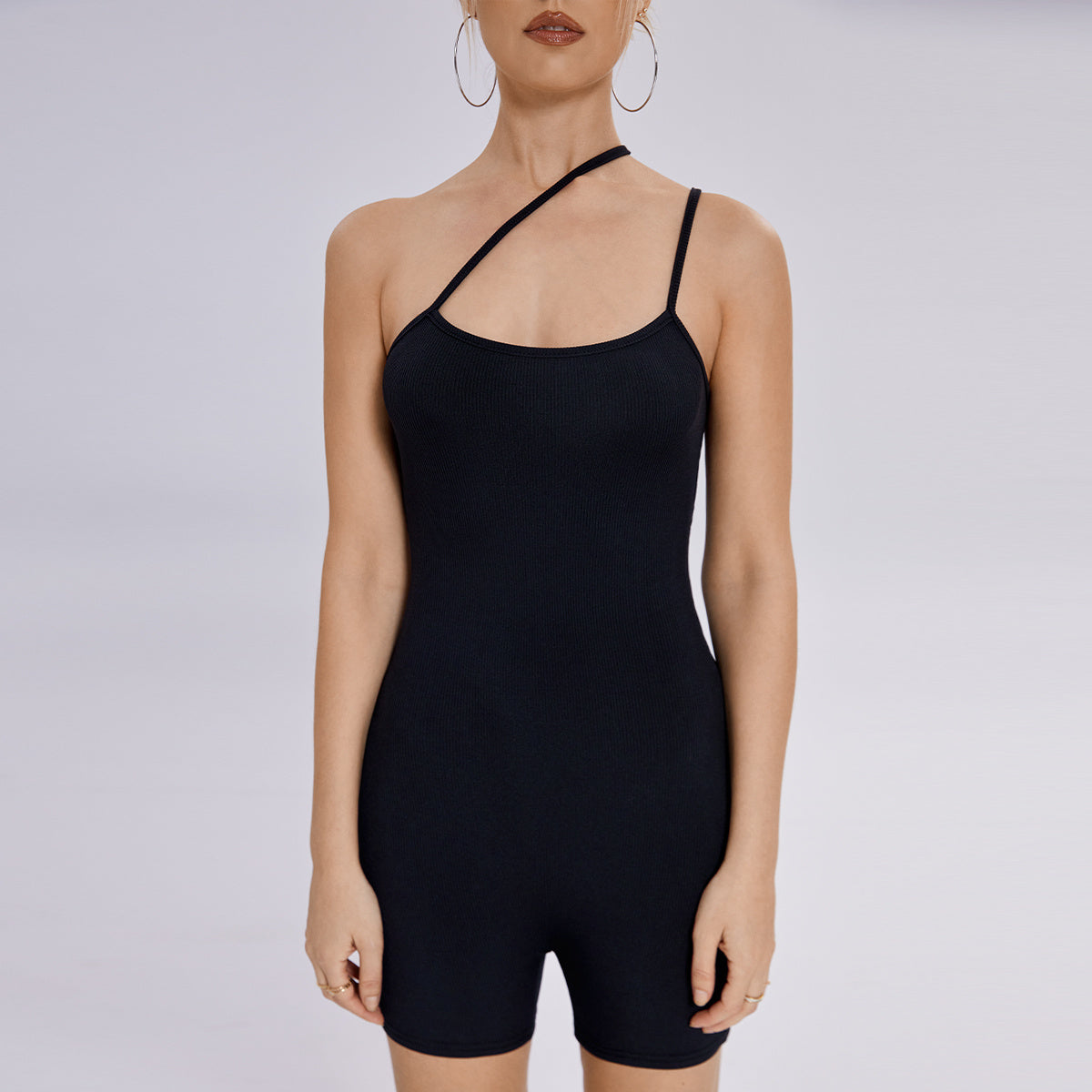 2023 New Solid Color Slimming, Thin Oblique Shoulder Open Back Pants - HD Wireless Product #7