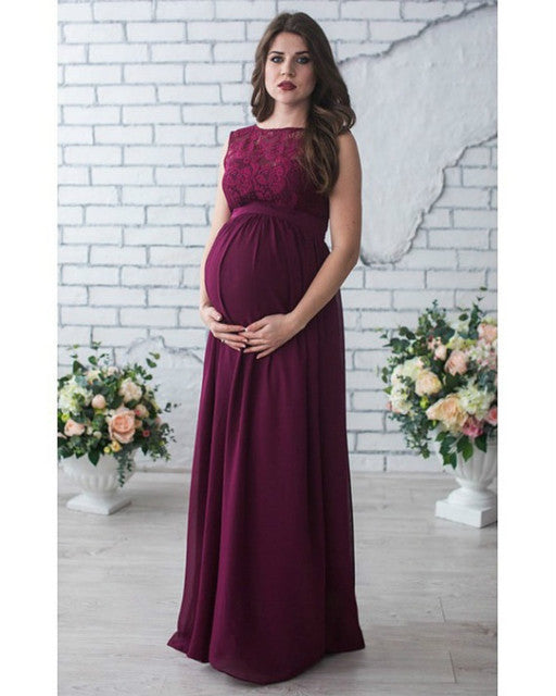Lace Sleeveless Maternity Dress 896668378716