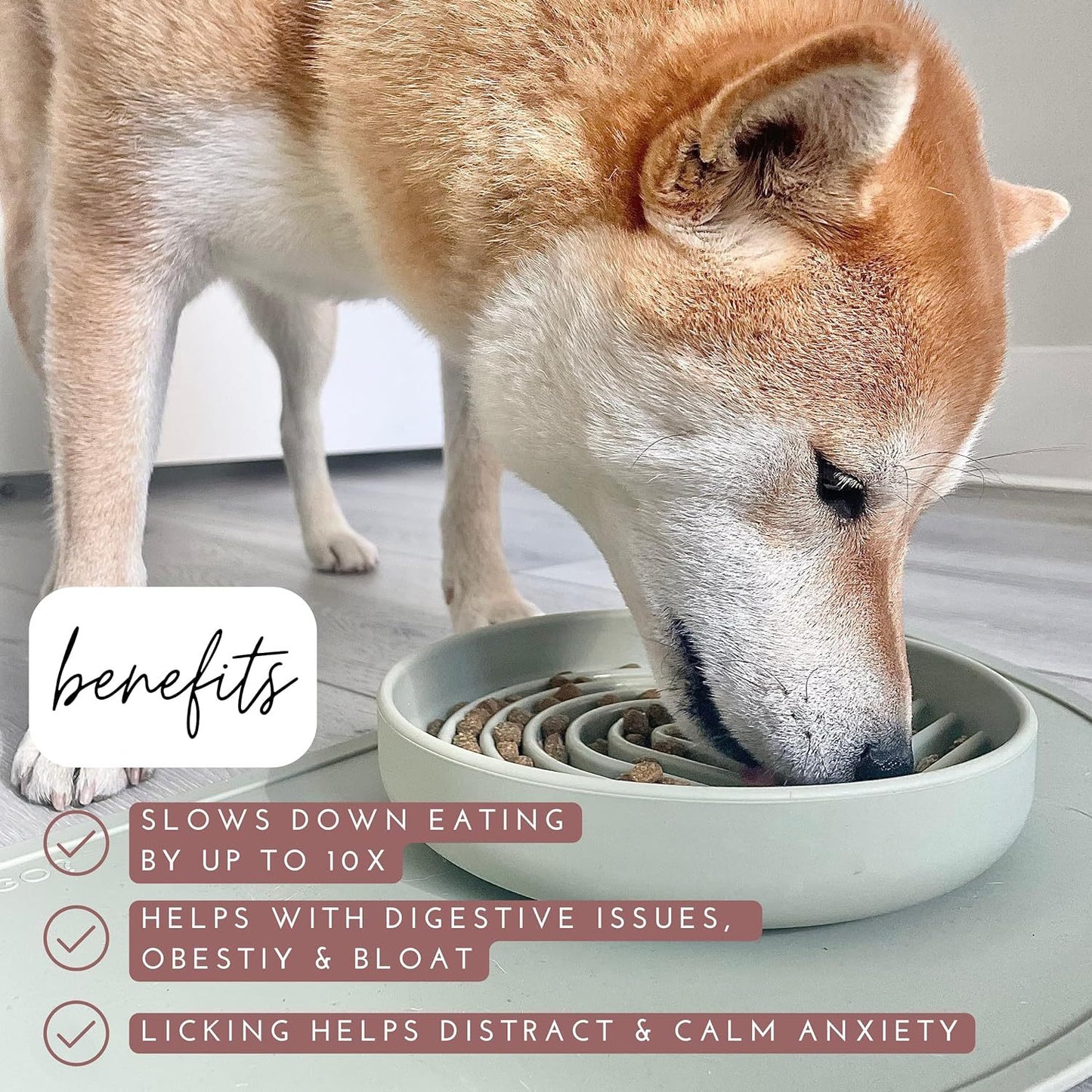The Slowdown Bowl Silicone Slow Feeder For Dogs Puppies Slow Eating Modern Lick Mat Design Reduces Gulping Dishwasher Fit For